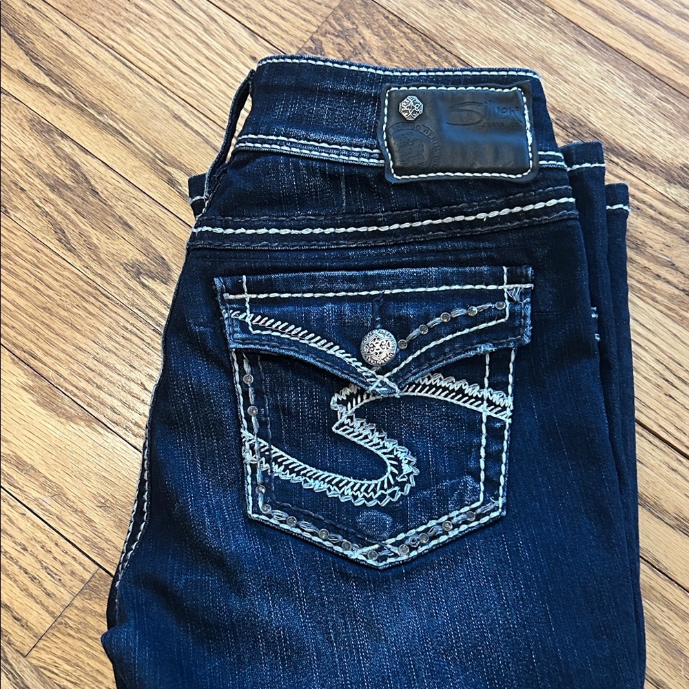 Silver Suki Flap Bootcut Jeans - Picture 1 of 6
